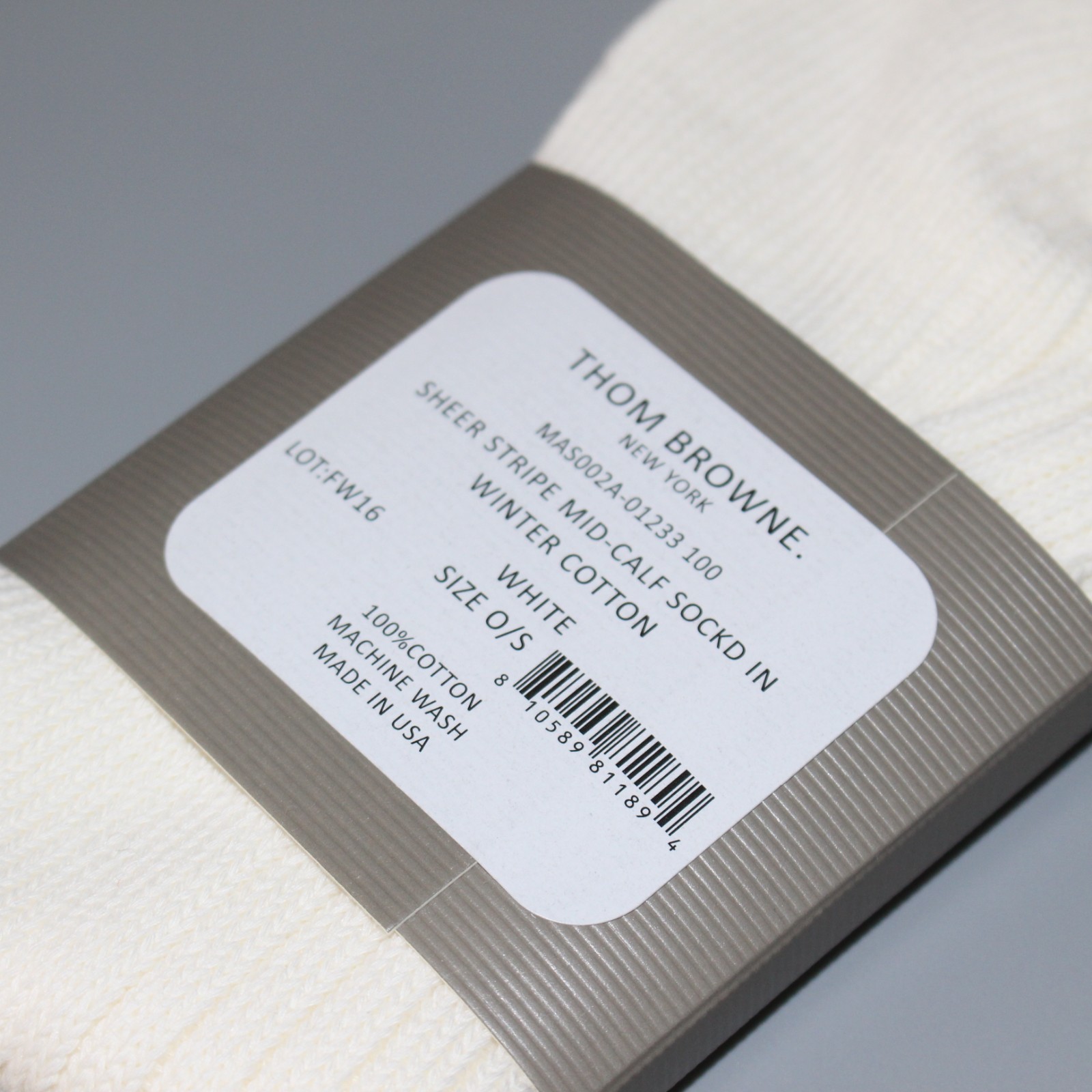Thom Browne Autumn Winter Mid Calf Socks Cotton Knit Stripe White Size O/S