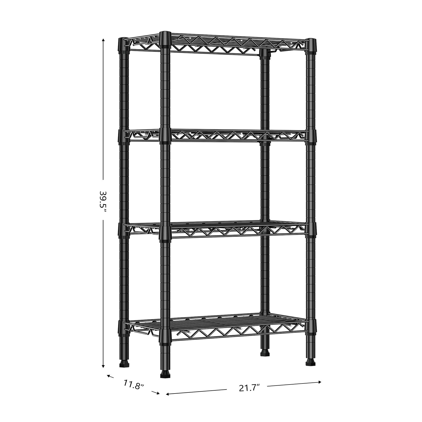 4 Tier Stackable Storage Kitchen Wire Shelves Steel Organizer Pantry Garage Rack