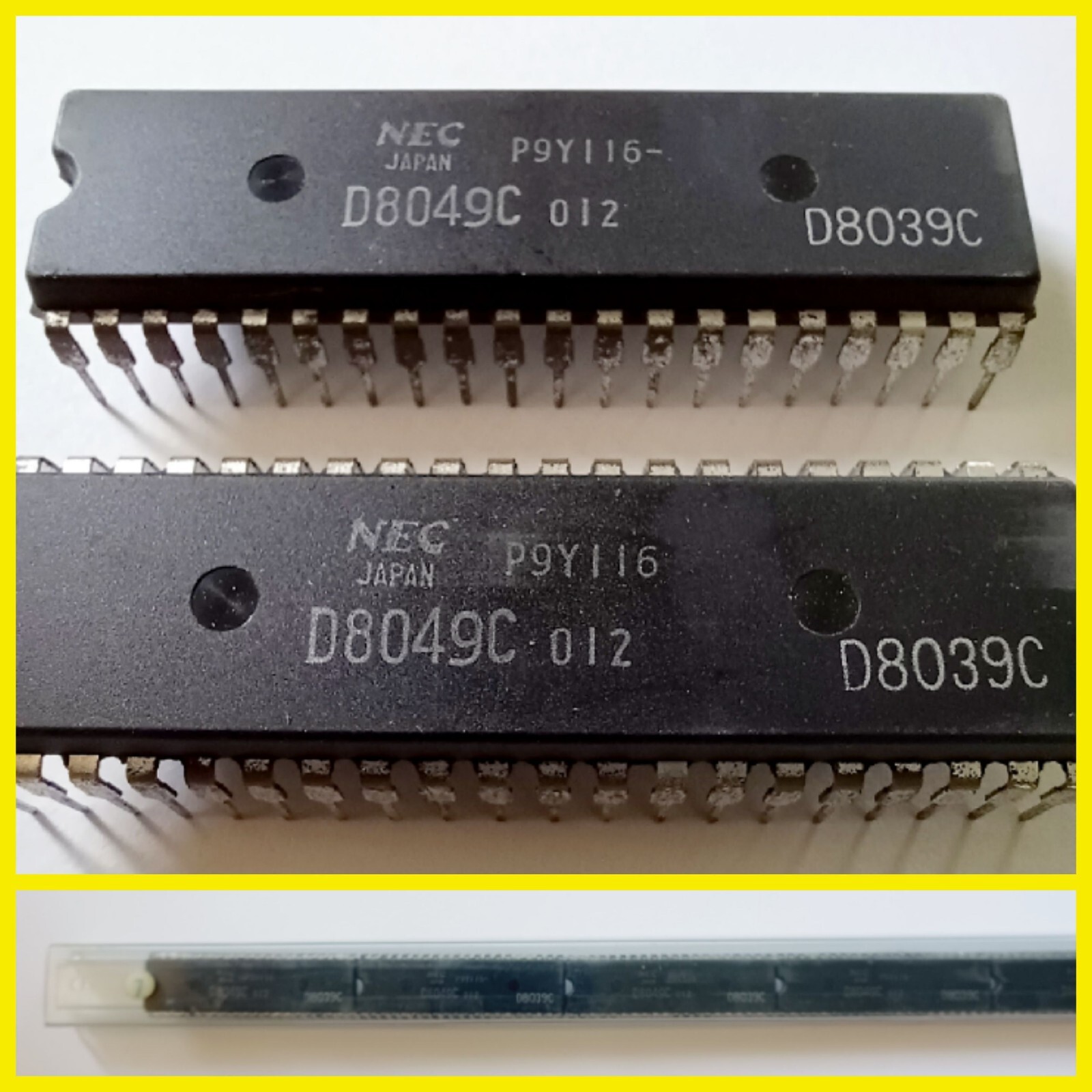 Lot of 2* NEC D8049C  8 Bit 32 I/O 12 MHz DIP-40 Pin Central Processing Unit CPU