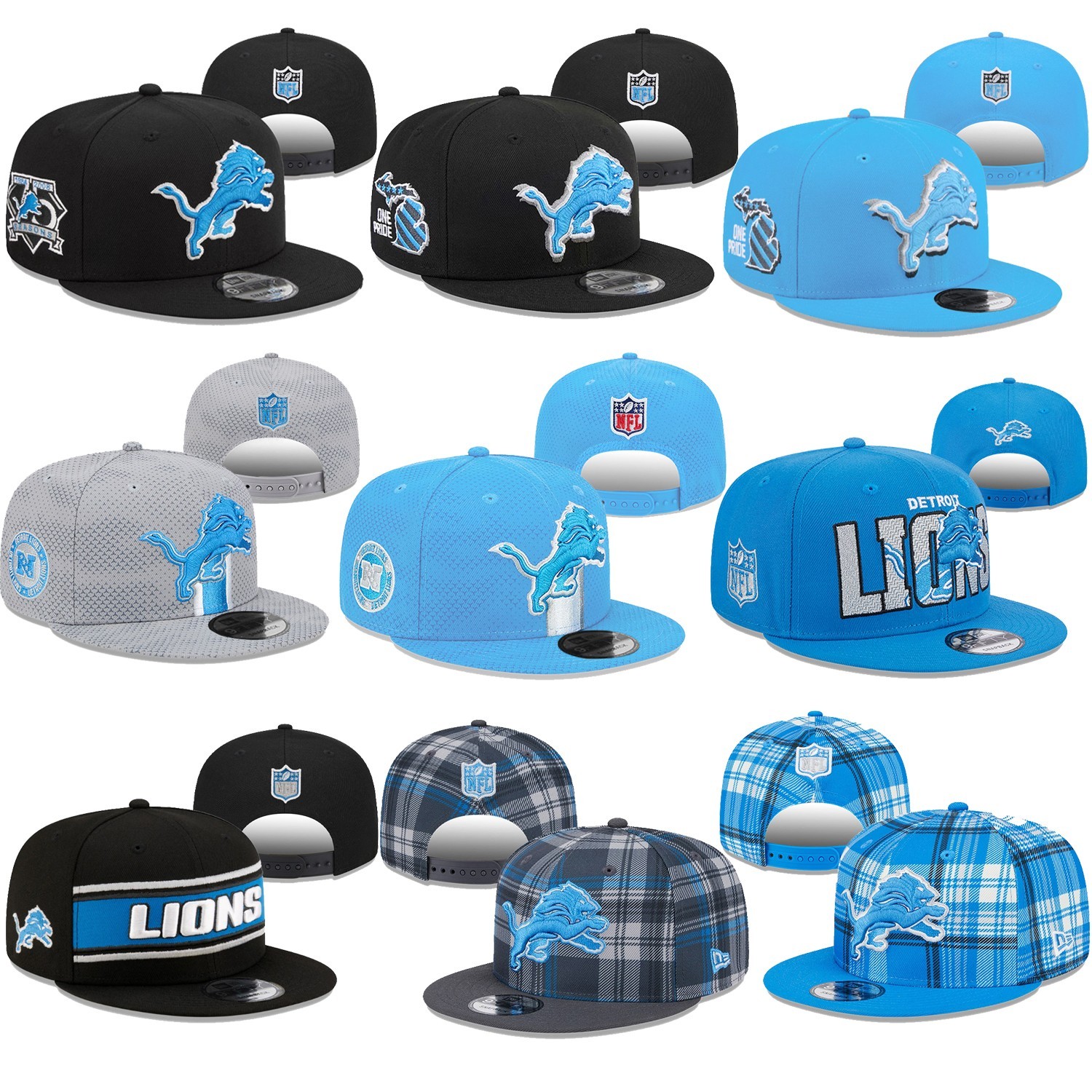 Men's Lions Cap 9FIFTY Snapback Adjustable Hat Unisex -8