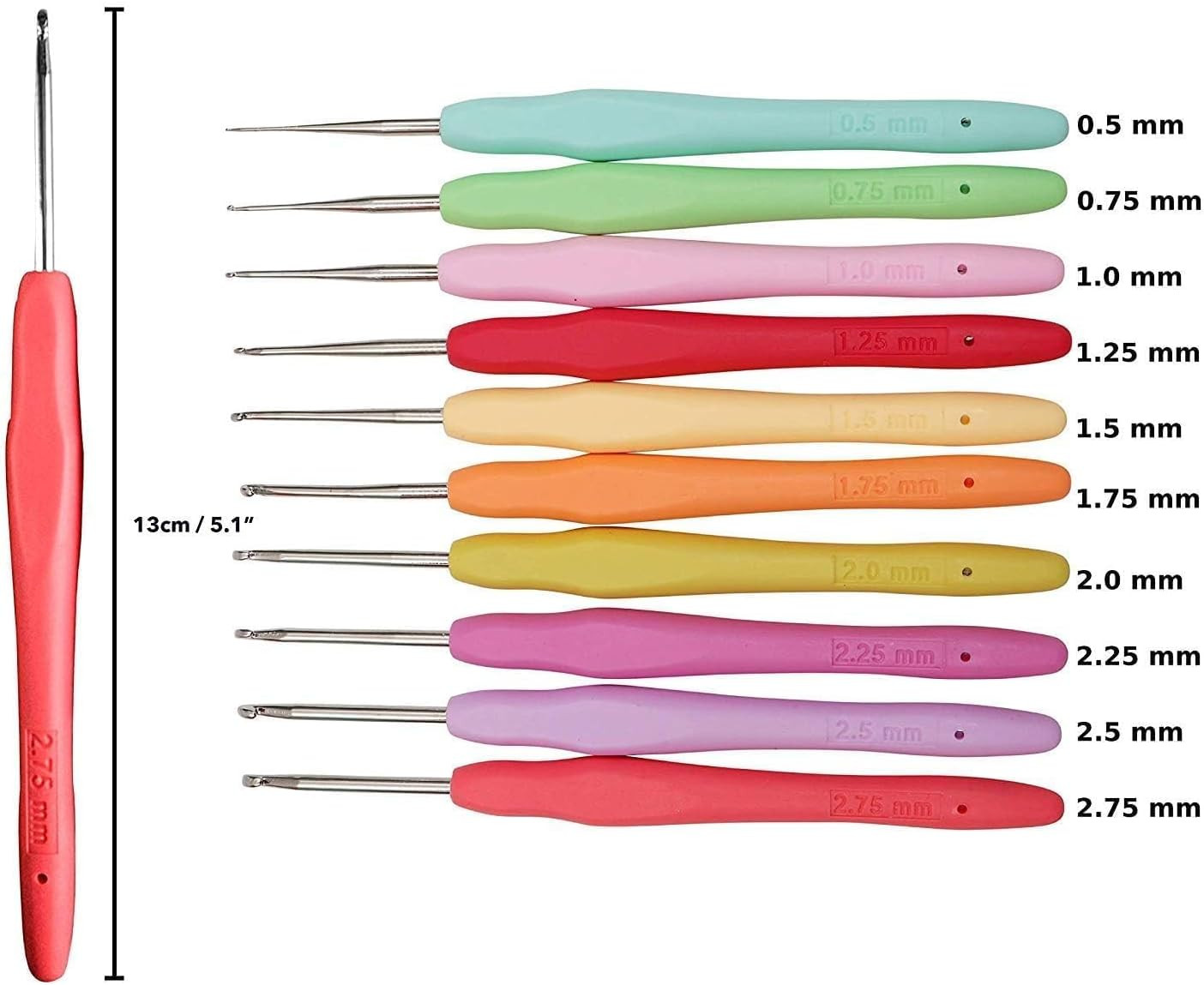 20 Sizes Crochet Hooks 0.5Mm-10Mm, Ergonomic Crochet Hooks Set with Case for Art