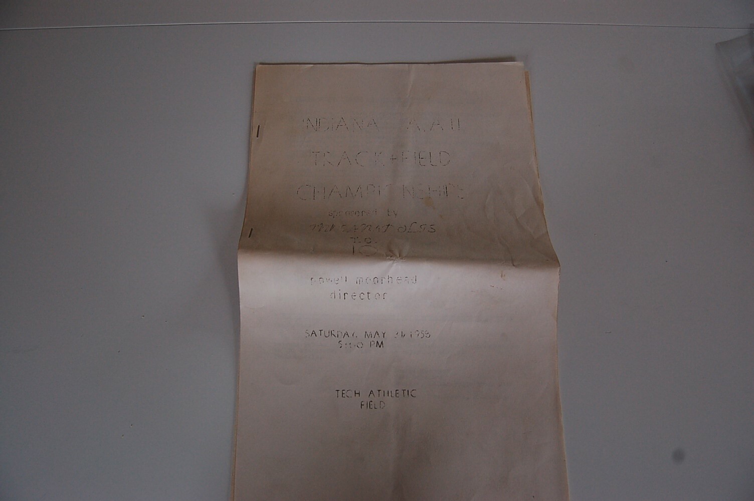 1958 Indiana AAU Track and Field Championships Program