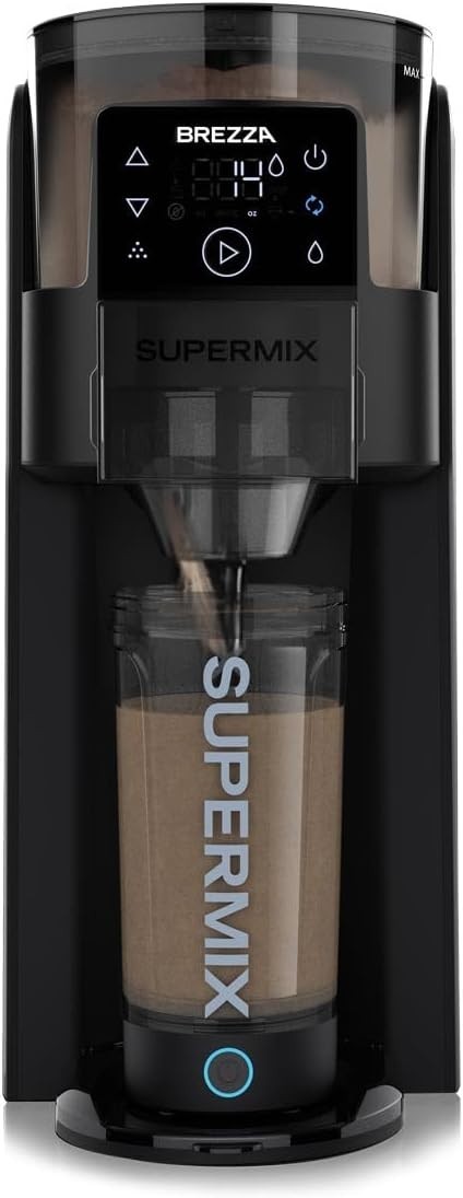 Brezza Supermix Protein Shake Maker Black Electric Auto Blender Dispenser System
