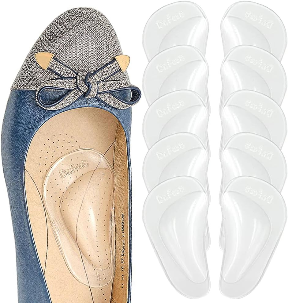 Plantar Fasciitis Arch Support Shoe Insoles 5 Pairs, Thicken Gel Arch Pads for F