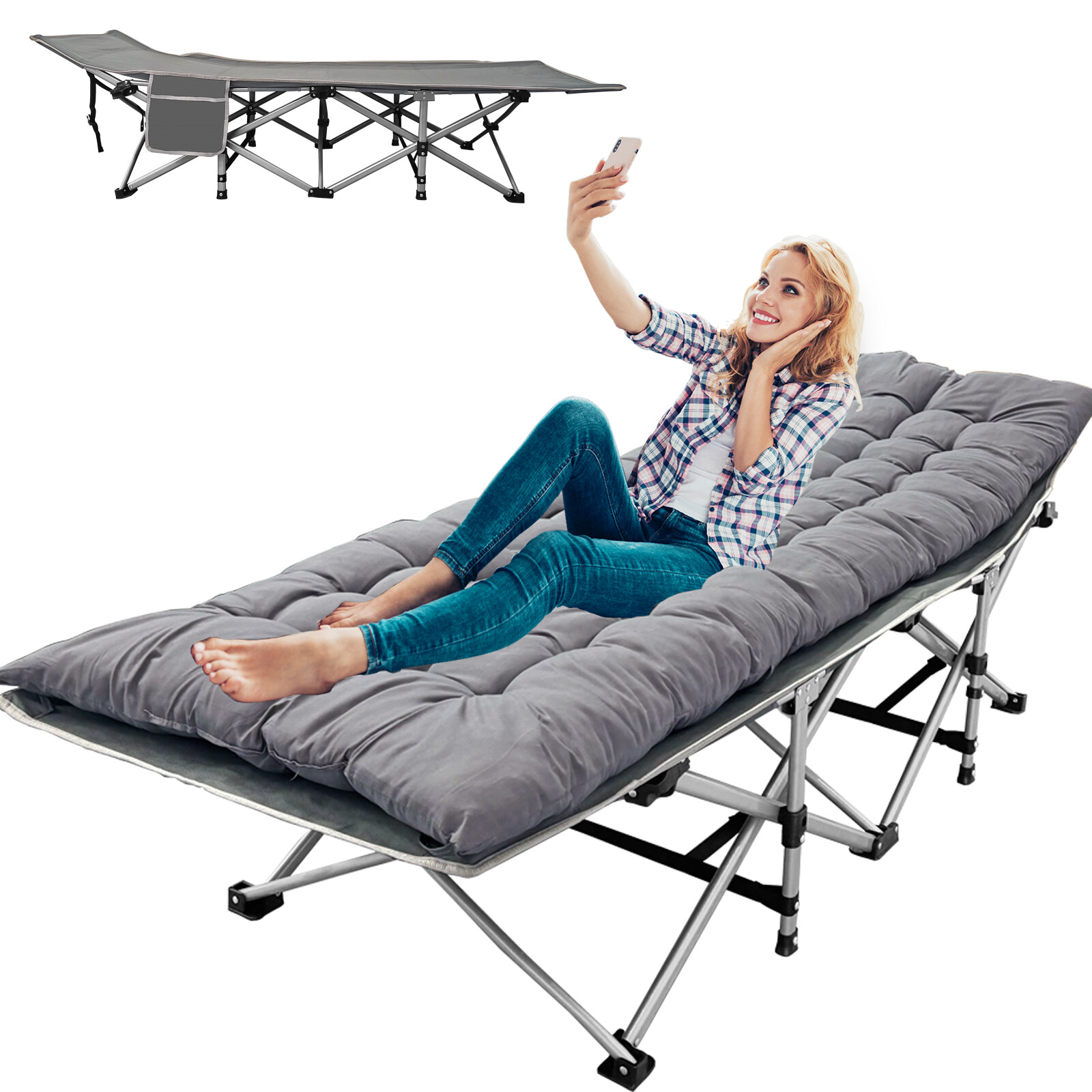 Pro Series Collapsible Camping Cots - Heavyweight Support for Backpacking/Guest