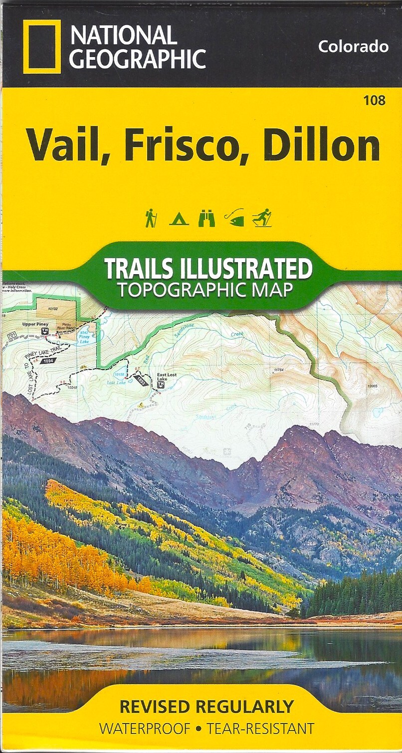 Map of Vail, Frisco, Dillon, Colorado, by National Geographic, Map #108