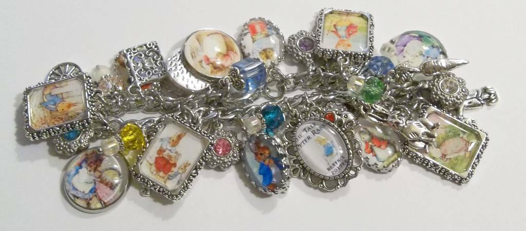 Classic Peter Rabbit Charm Bracelet Beatrix Potter Hand Crafted