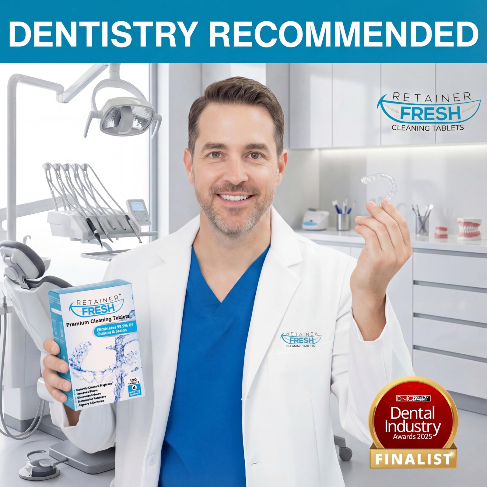 Retainer Fresh Cleaner Tablets - Denture Cleaner, 36 Tablets, White