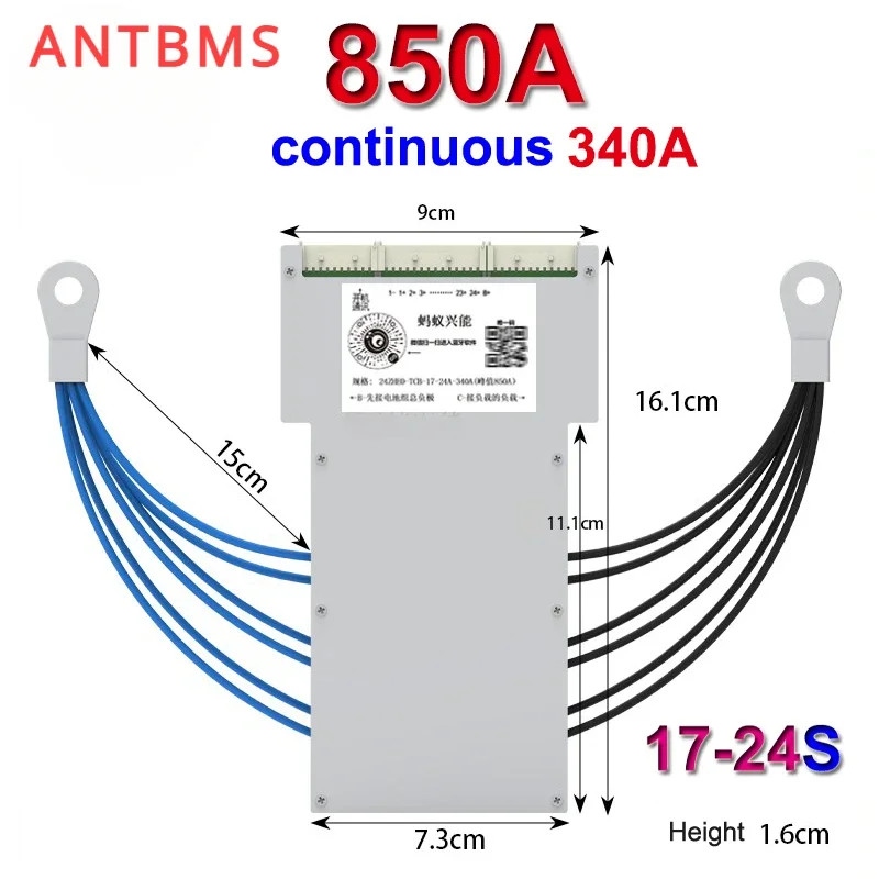 Ant Smart BMS 17S-24S 50A-340A 170A 220A With Active Balance Li-Ion LiFePo4 LTO