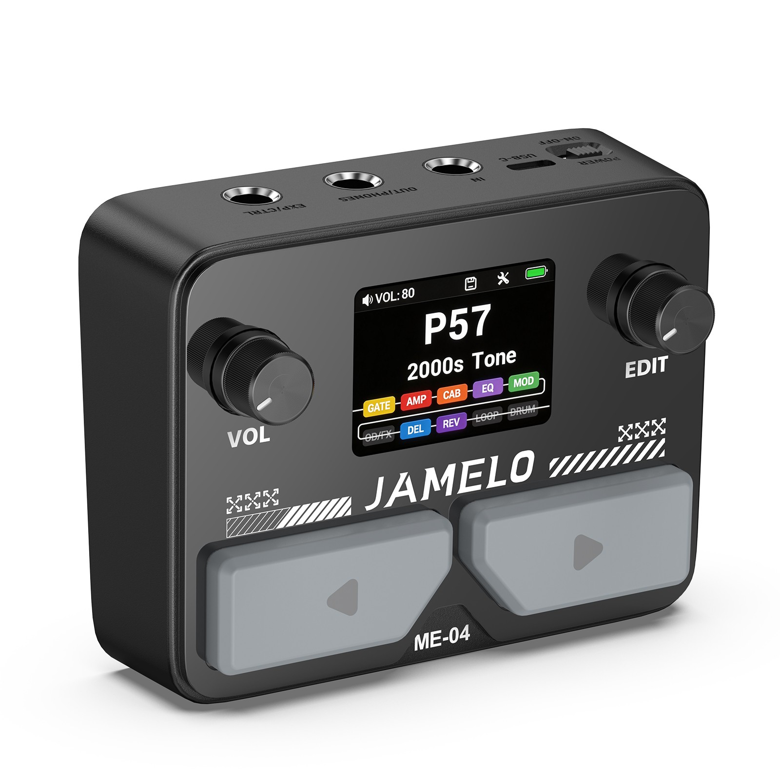 JAMELO MINI Pocket Multi-Effects Guitar Pedal Effects Processor w/ 10 Effects