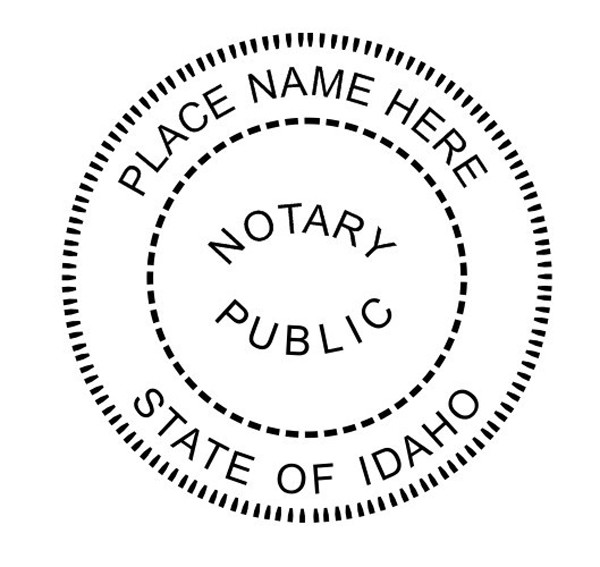 State of Idaho | Custom Round Self-Inkin Notary Public Stamp Ideal 400R