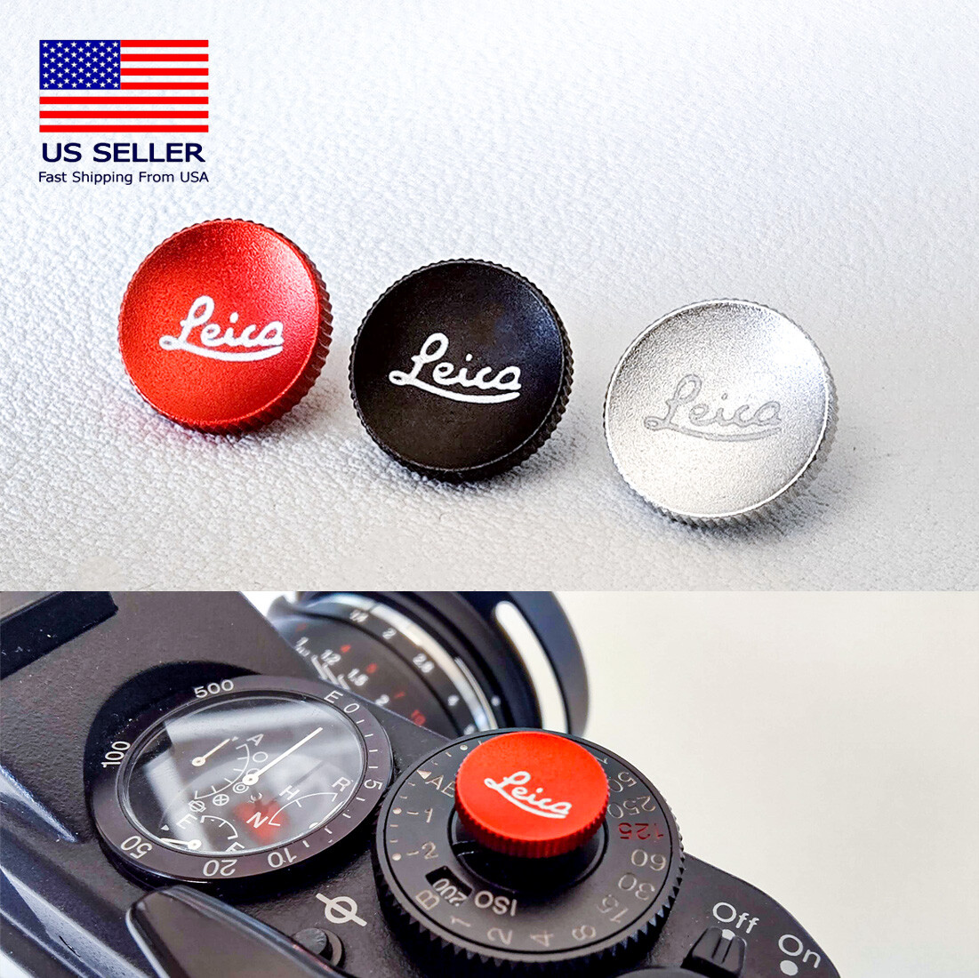 Leica 12mm Metal White Logo Camera Shutter Button for Leica Epson Fuji Canon +