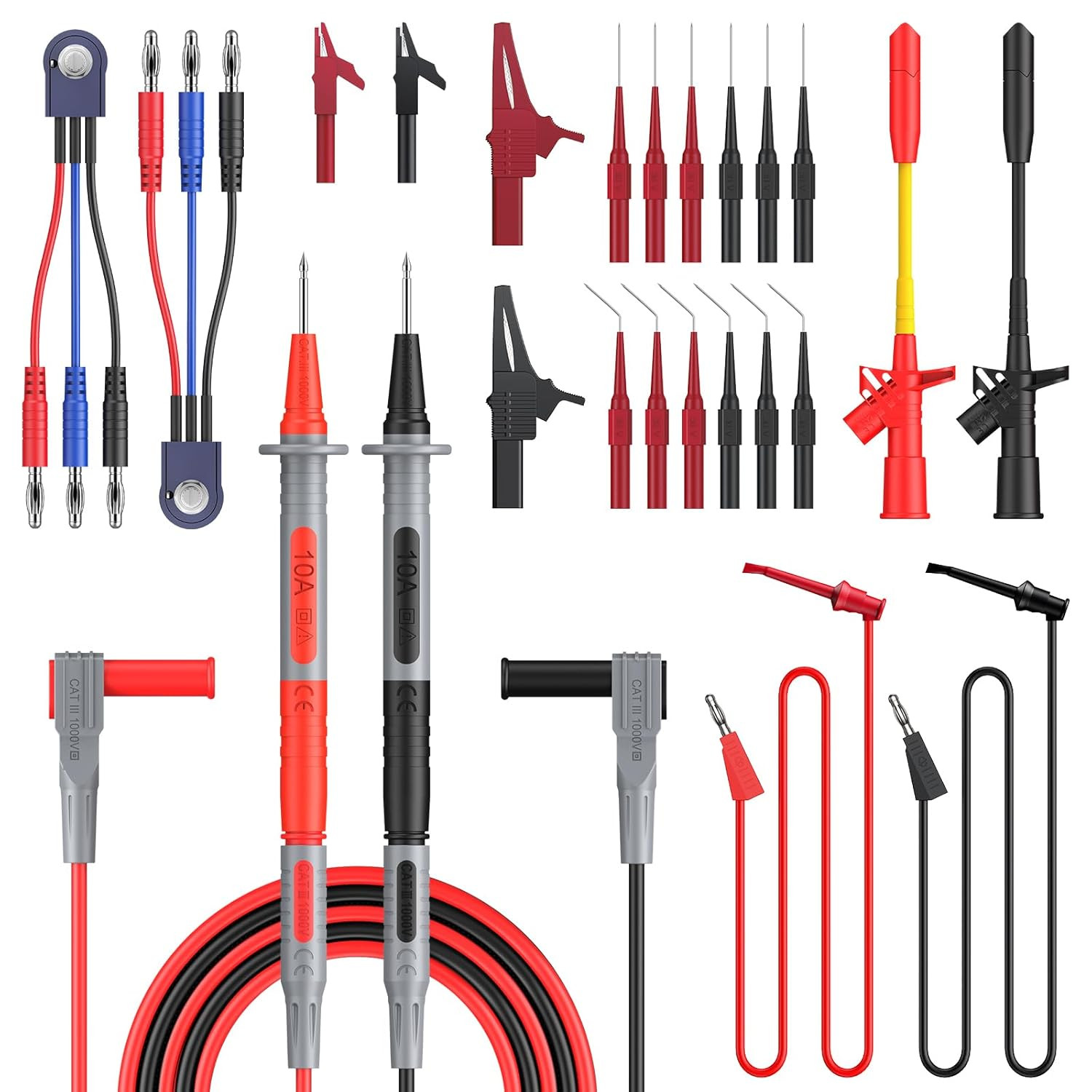 Multimeter Test Leads Kit 26Pcs - Multi Testers Replacement Test Leads with A...