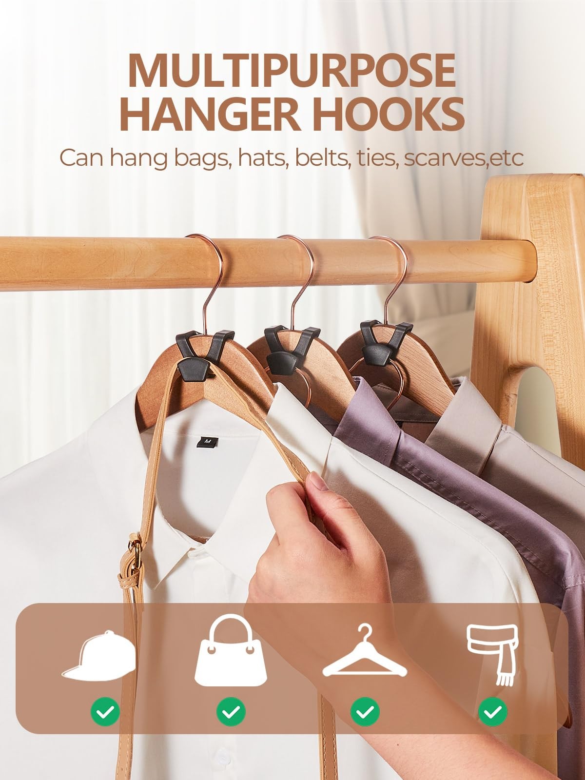 Space Saving Hanger Hooks 60 Pack Black Heavy Duty Closet Organizer Connectors