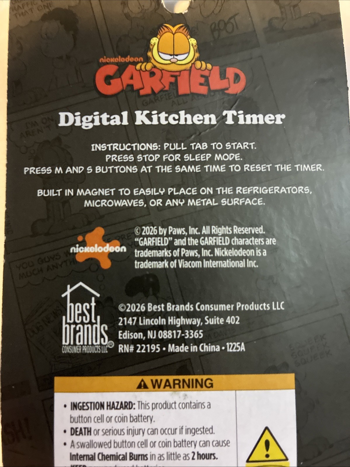 Nickelodeon Garfield Digital Kitchen Timer + Measuring Spoons Bundle New 2026