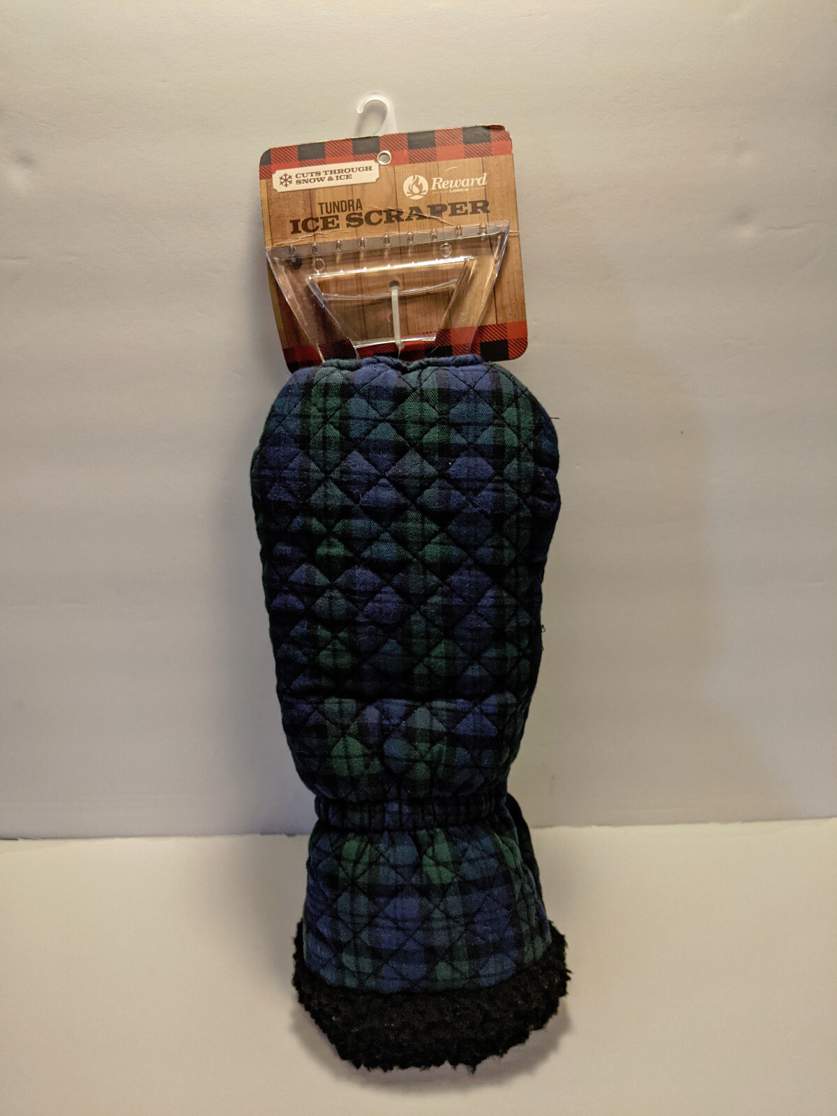 Tundra ICE SNOW SCRAPER MITT Black Watch Tartan Plaid Quilted Plush inside NWT