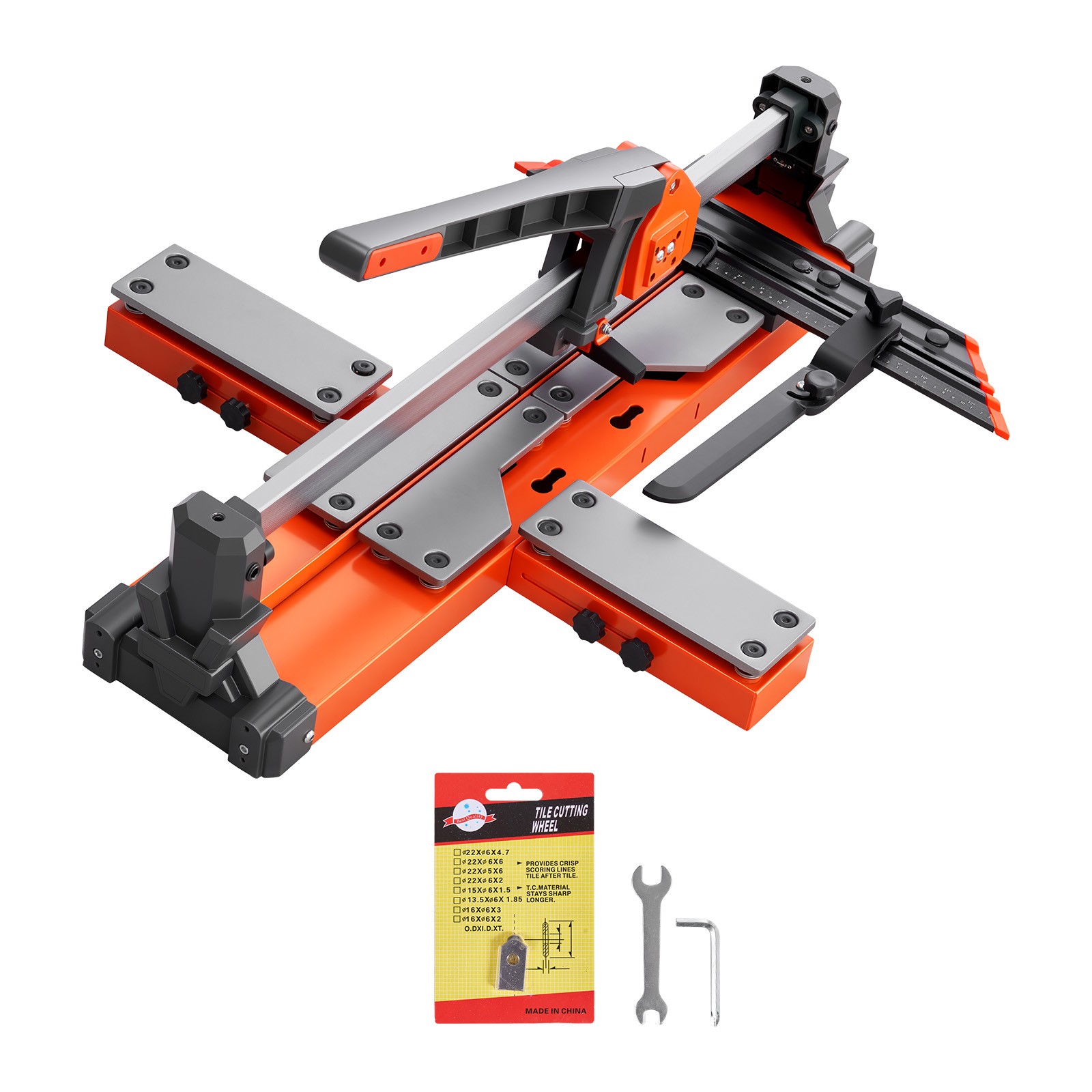VEVOR 24-Inch Manual Tile Cutter with Spring-Loaded Base Adjustable Angle Fence