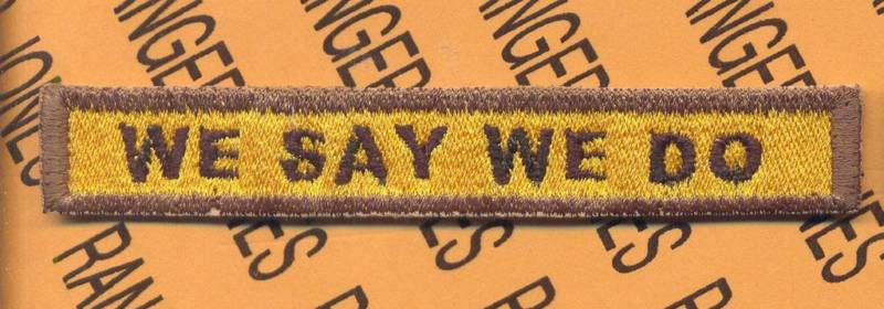 US Army WE SAY WE DO 6th Tank Bn 6th Armored Division Armor ~4" patch tab set