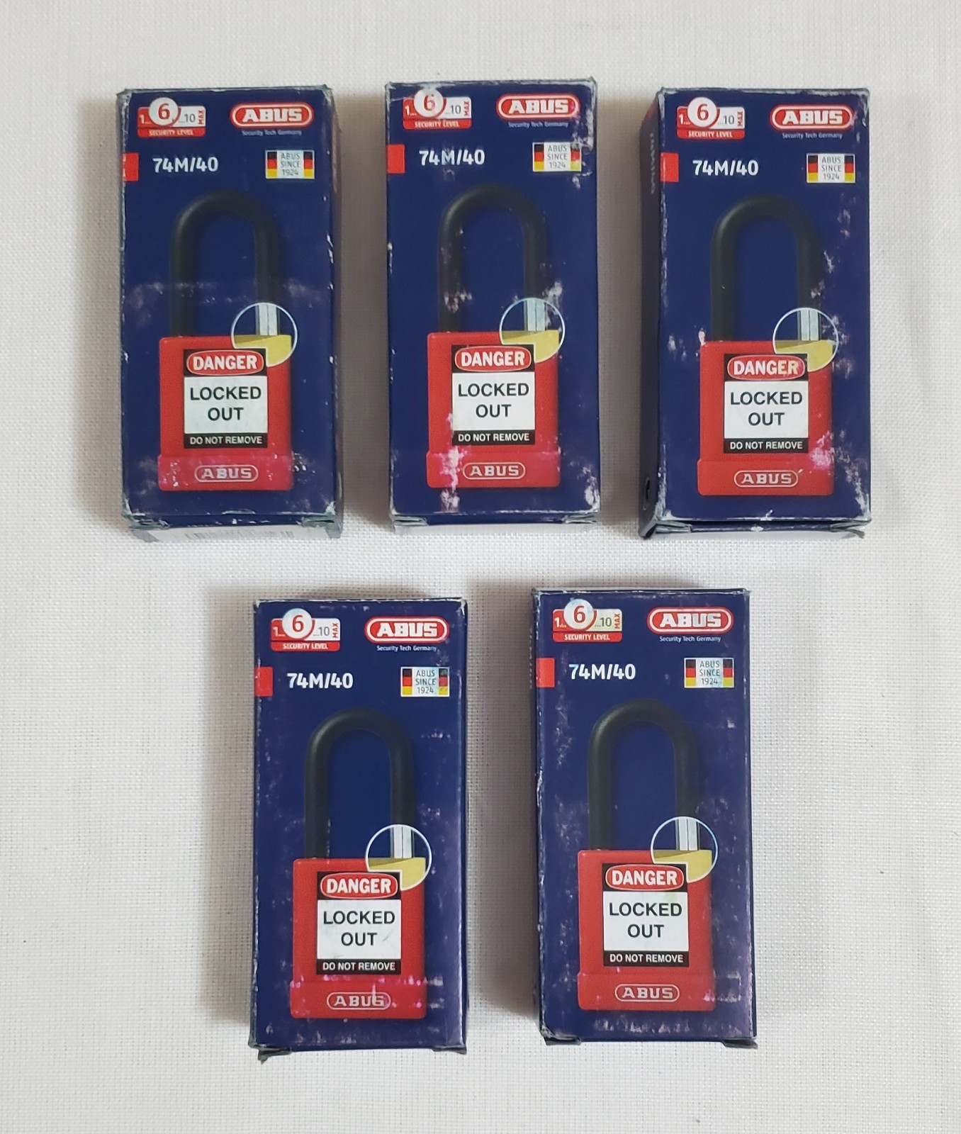 ABUS 74M/40 Lockout Padlock With Keys Keyed Alike (5 PACK)