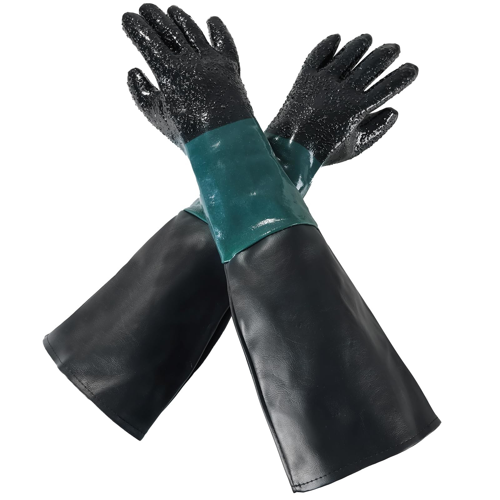 DASBET Rubber Sandblasting Gloves 23.6" Medium, Black