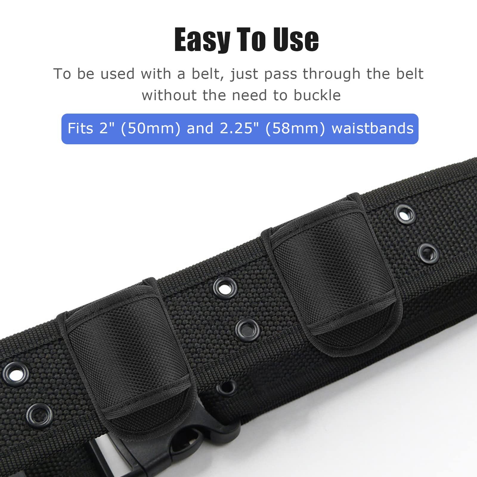 Flashlight Holster for Duty Belt, Open Top D Cell 1 Pack, Black 1 Pack