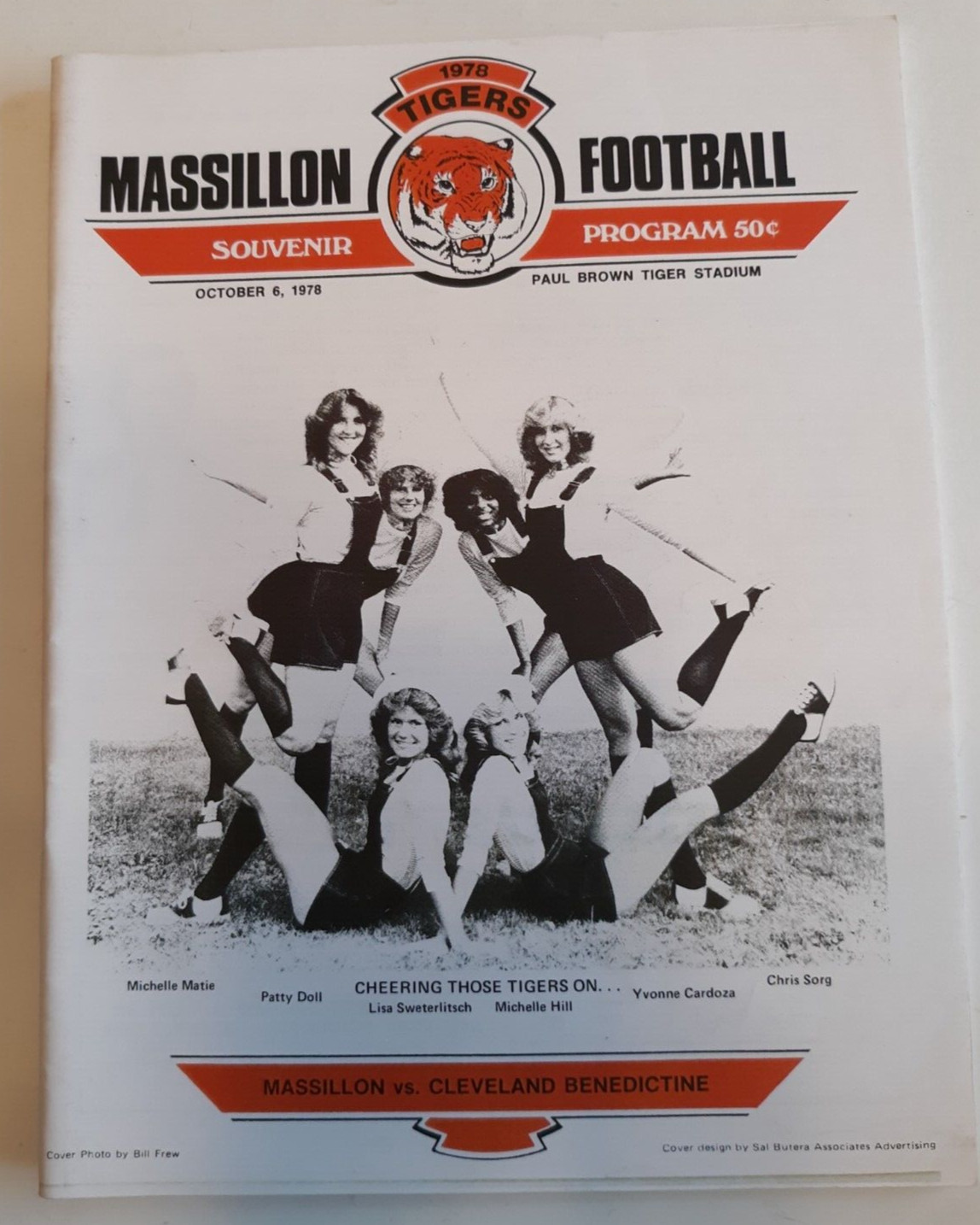 Massillon Ohio vs Cleveland Benedictine football program Oct 6, 1978 cheerleader
