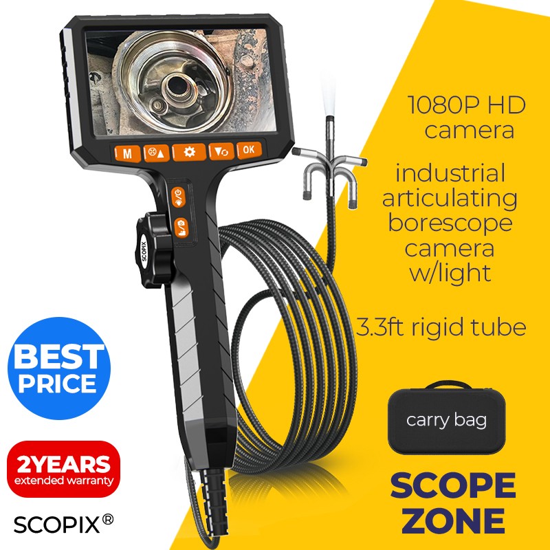 50%OFF 2-Way 360° Endoscope W/Light Industrial Articulating Borescope Camera
