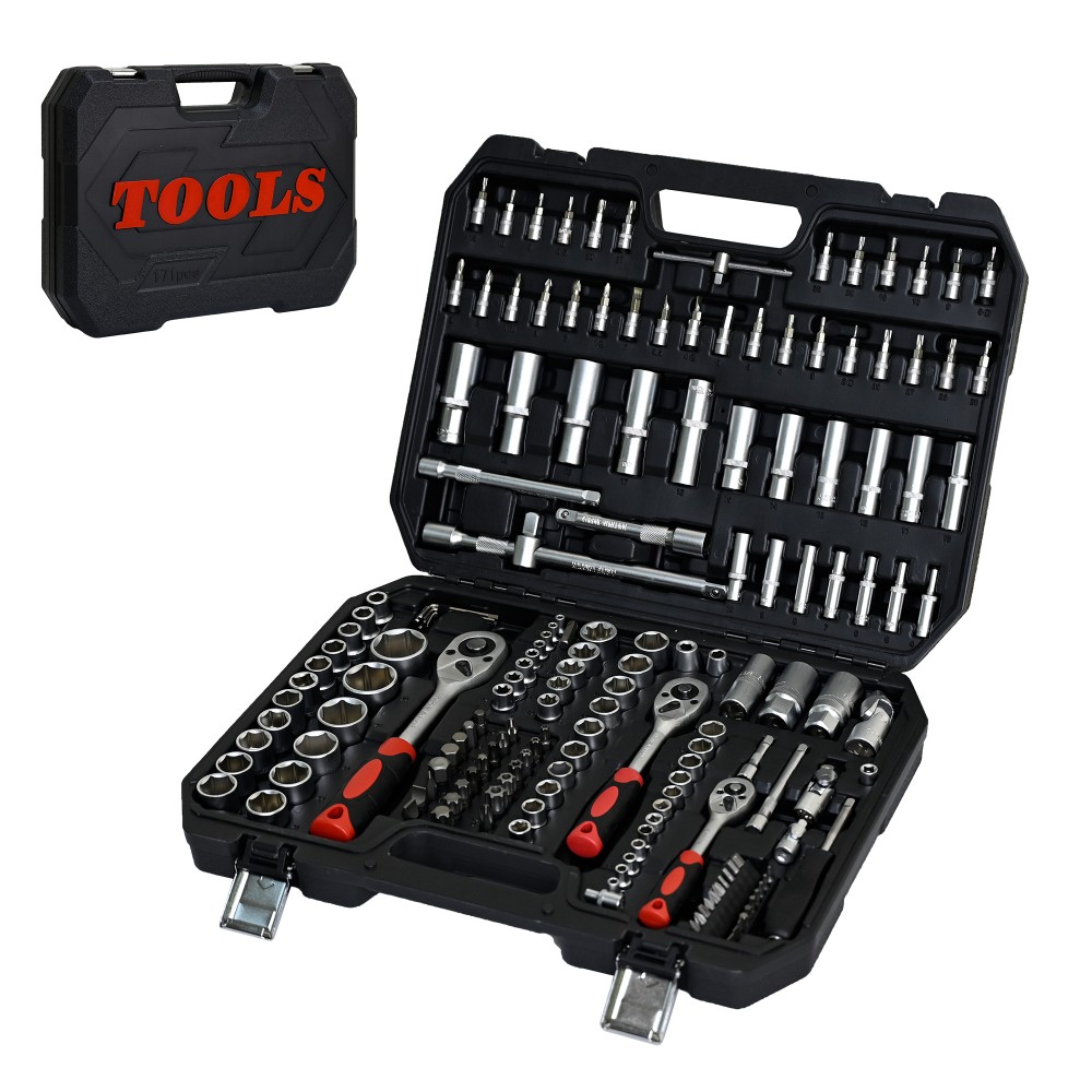 171PC Universal Repair Tool Kit, Socket Ratchet Wrench Set with Toolbox