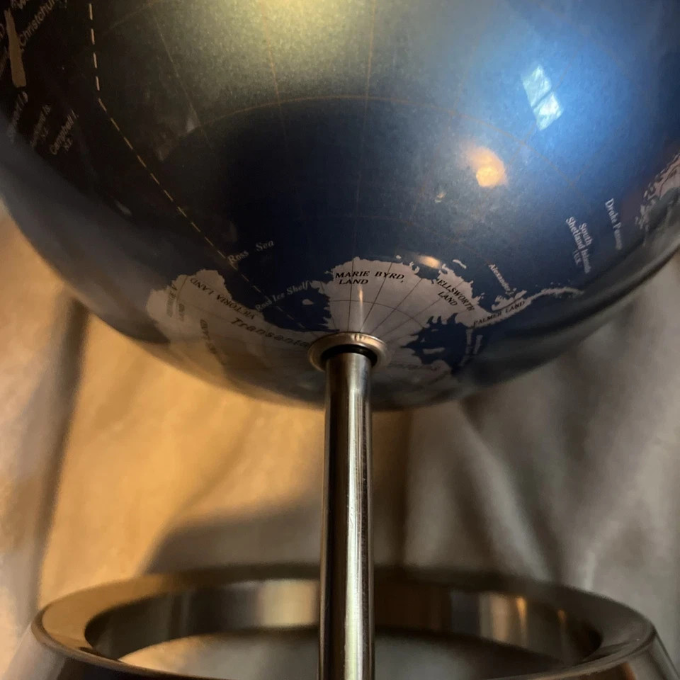 Unique Gorgeous Vicksburg world globe with Chrome Tripod