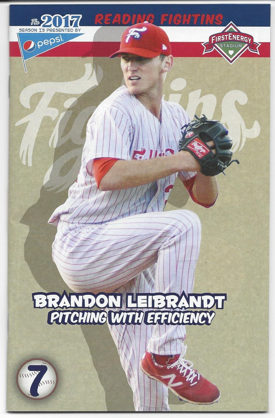 2017 Reading Fightin Phils Official Score Book Issue 7 Brandon Leibrandt SGA