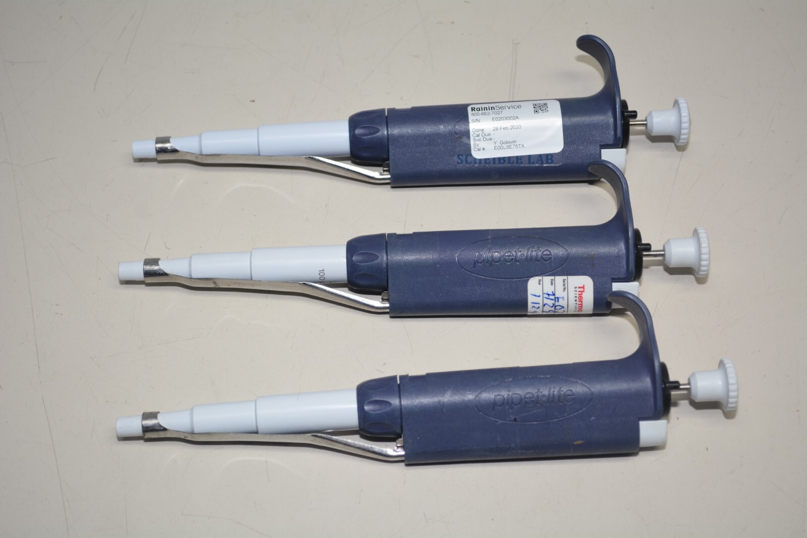 Lot 3x Rainin Pipet-Lite LTS 1000 100uL-1mL L1000 Single Channel Manual Pipette