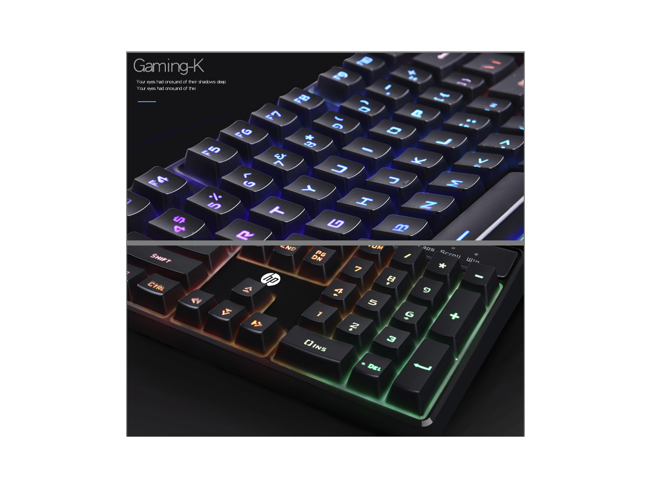 HP K300 wired gaming keyboard membrane backlit English