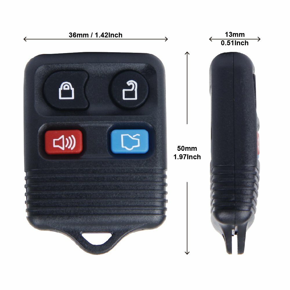 2Pack 4 button keyless entry remote key fob w/Batter For Ford Expedition Explore