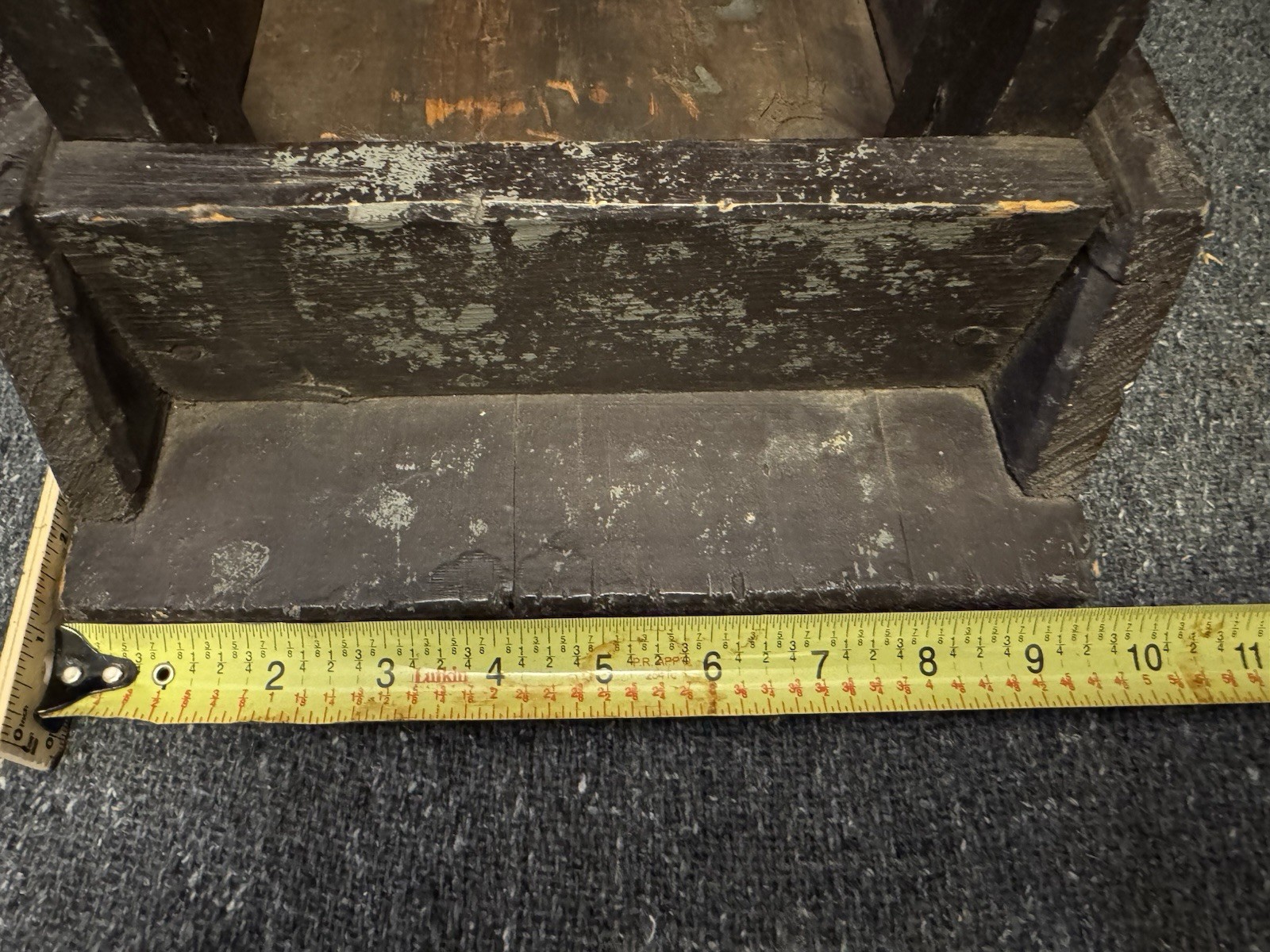 Vintage Primitive Wooden Step Stool Foot Stool Black
