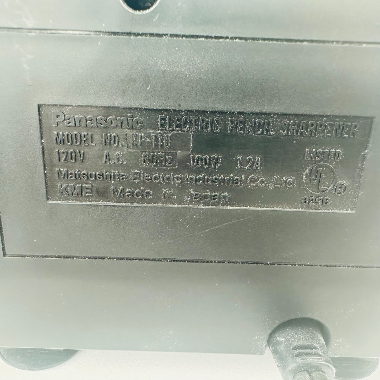 Panasonic KP-110 Auto Stop Black Electric Pencil Sharpener, Tested and Working