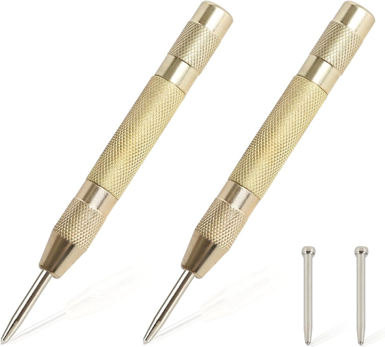 2 Super Strong Automatic Centre Punch Adjustable Spring Loaded Metal