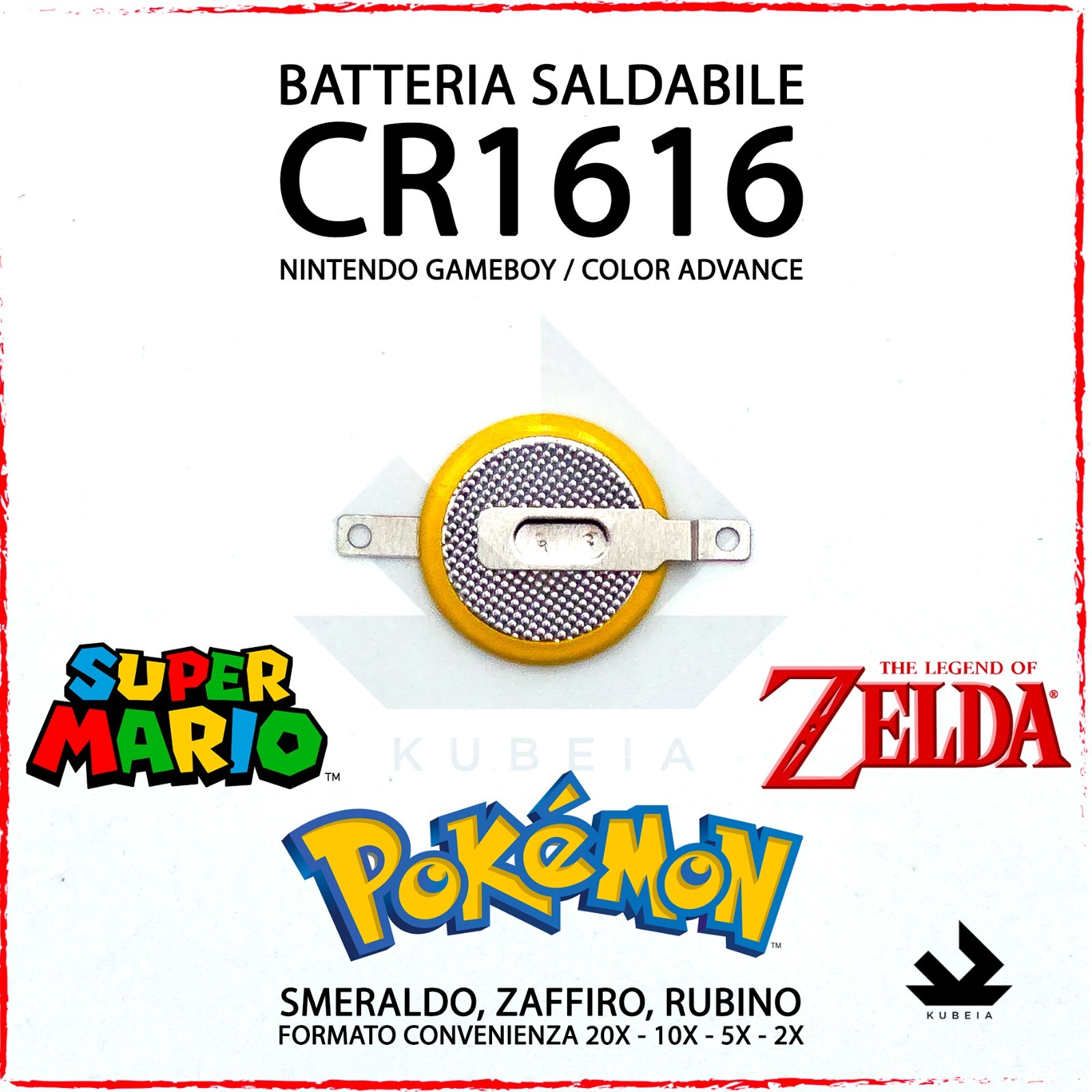 CR1616 BATTERY POKÉMON EMERALD RUBY SAPPHIRE NINTENDO GAME BOY ADVANCE GBA