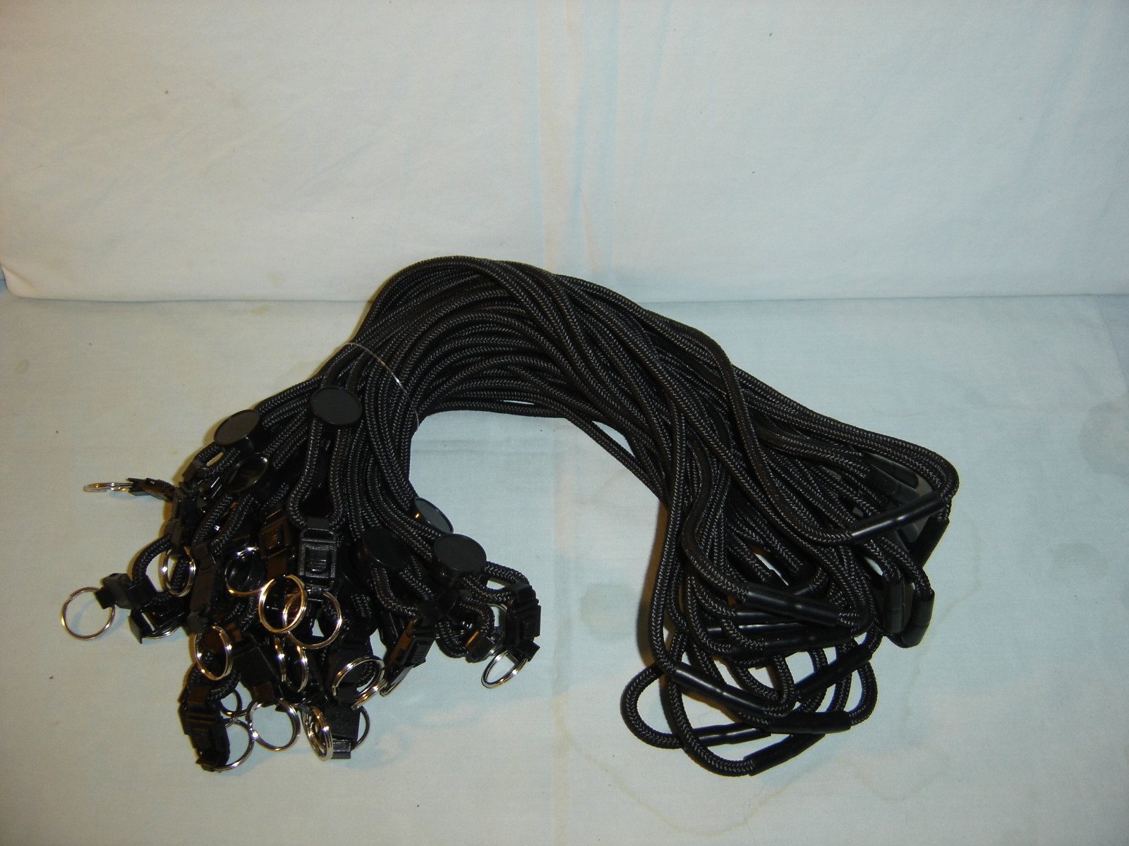 Lot of 25 Black Break-Away Lanyard with Key Ring Holder - new without tags