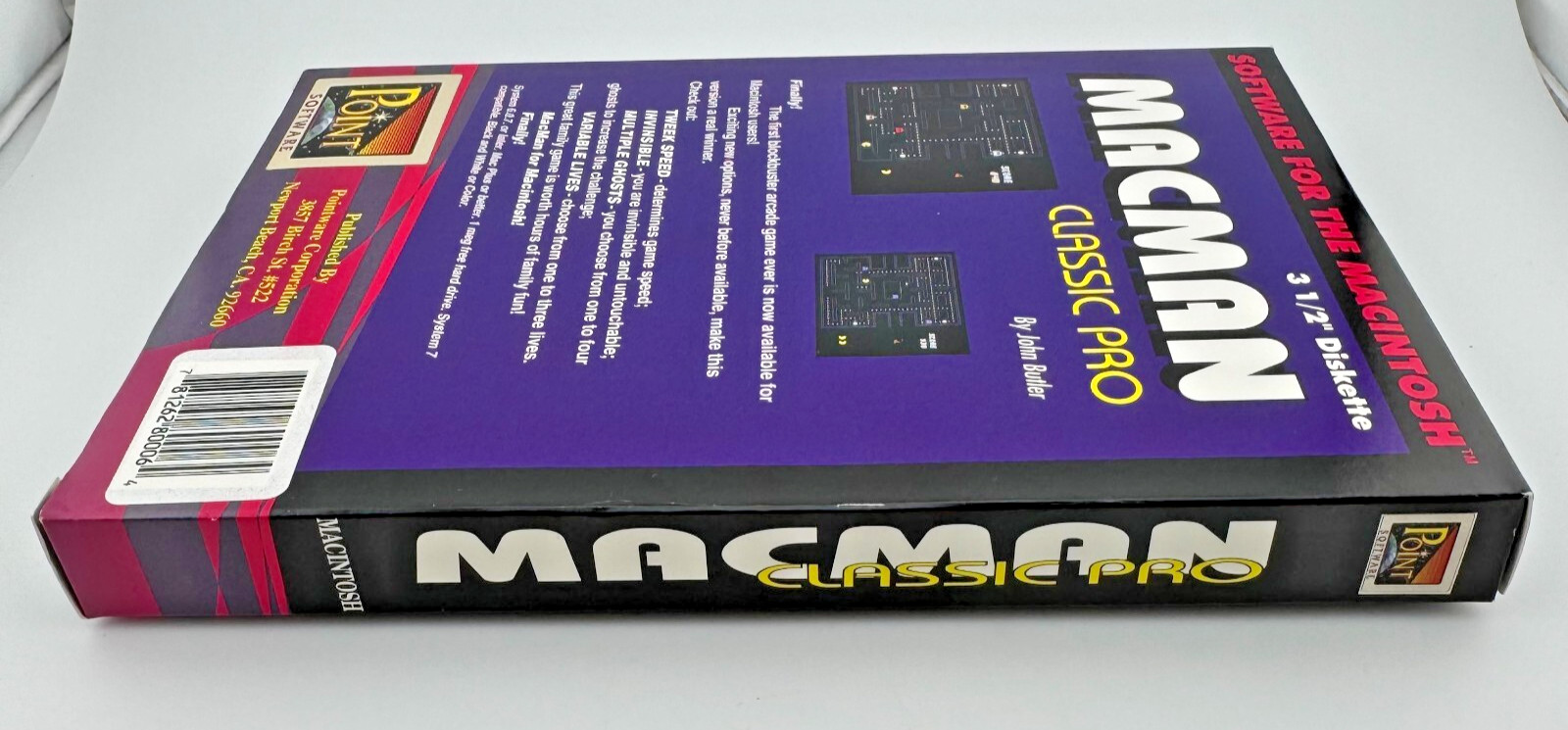 Macman Classic Pro by John Butler Open Box Complete Pac-Man MacIntosh Apple Mac