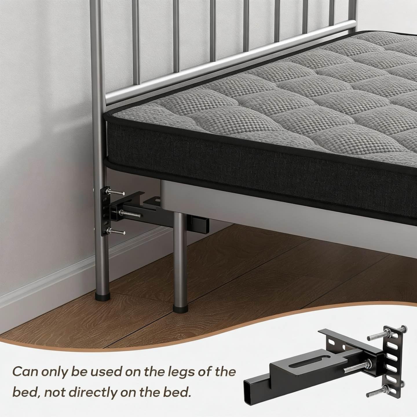 2Pcs Adjustable Headboard Brackets, Universal Brackets for Bed Frame (All Size)