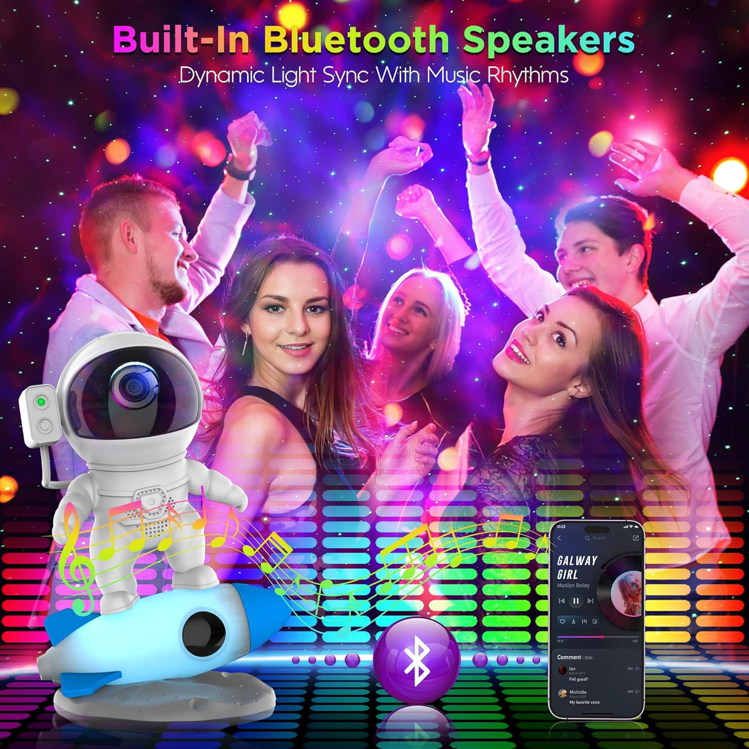 Astronaut Galaxy Projector for Bedroom, Star Projector Galaxy Light with App & R
