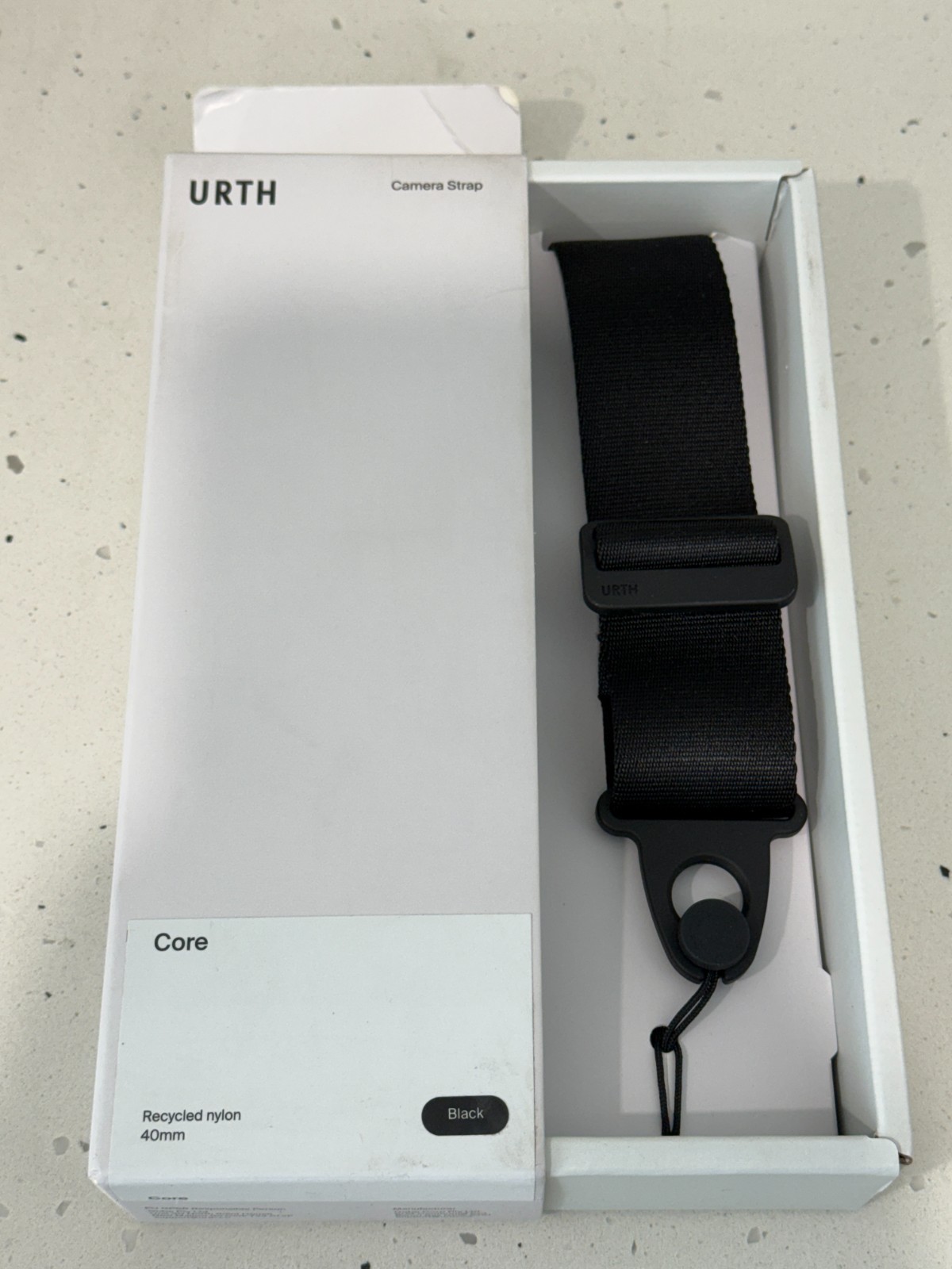 Urth Core Camera Strap - Black 40mm Width Recycled Nylon BNIB