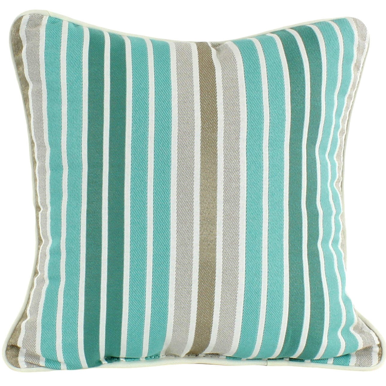 Lakeside Teal Parker Stripe Outdoor Decorative Pillow