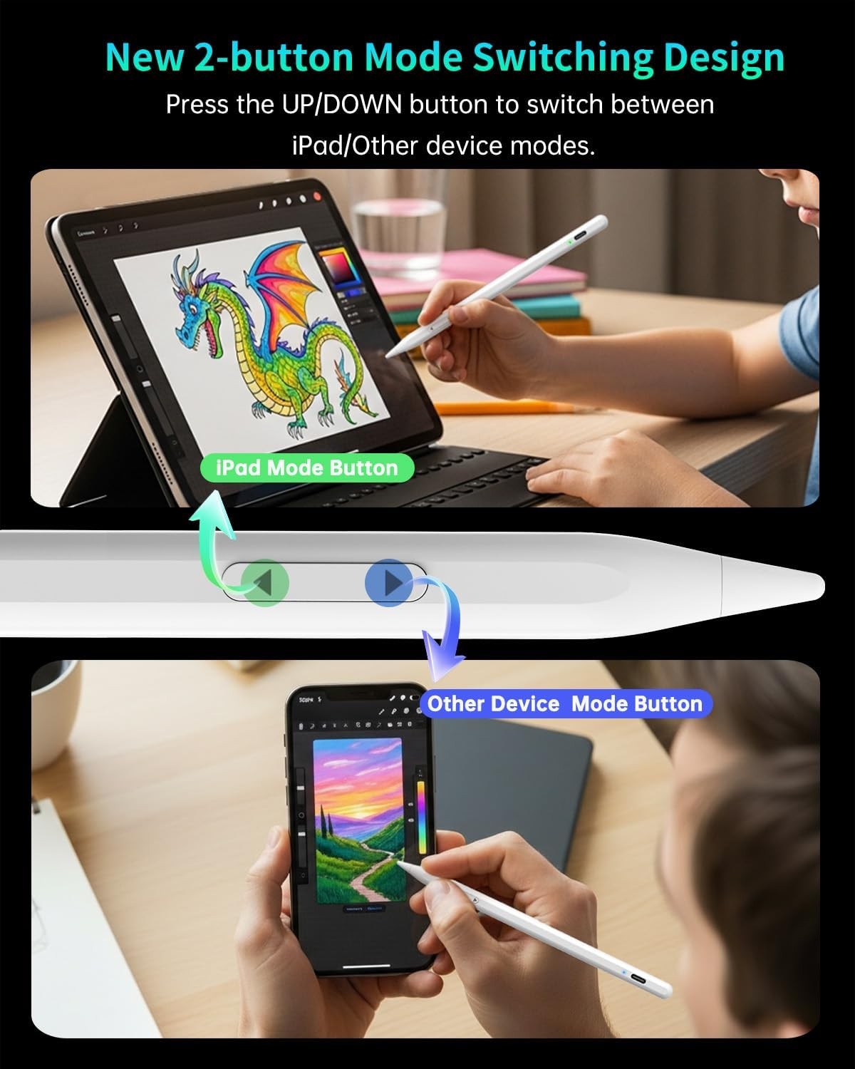 Universal Stylus Pen for Apple iPad & Android & iPhone,Fast Charge Active Stylus