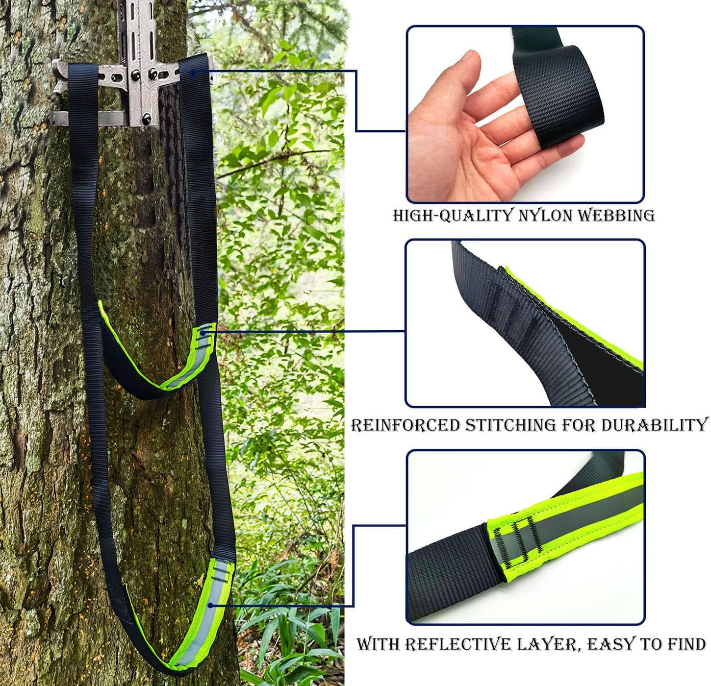 CRAFTJOY 2-Step Climbing Stick Aider, Tree Stand Steps,With Reflective Layer We