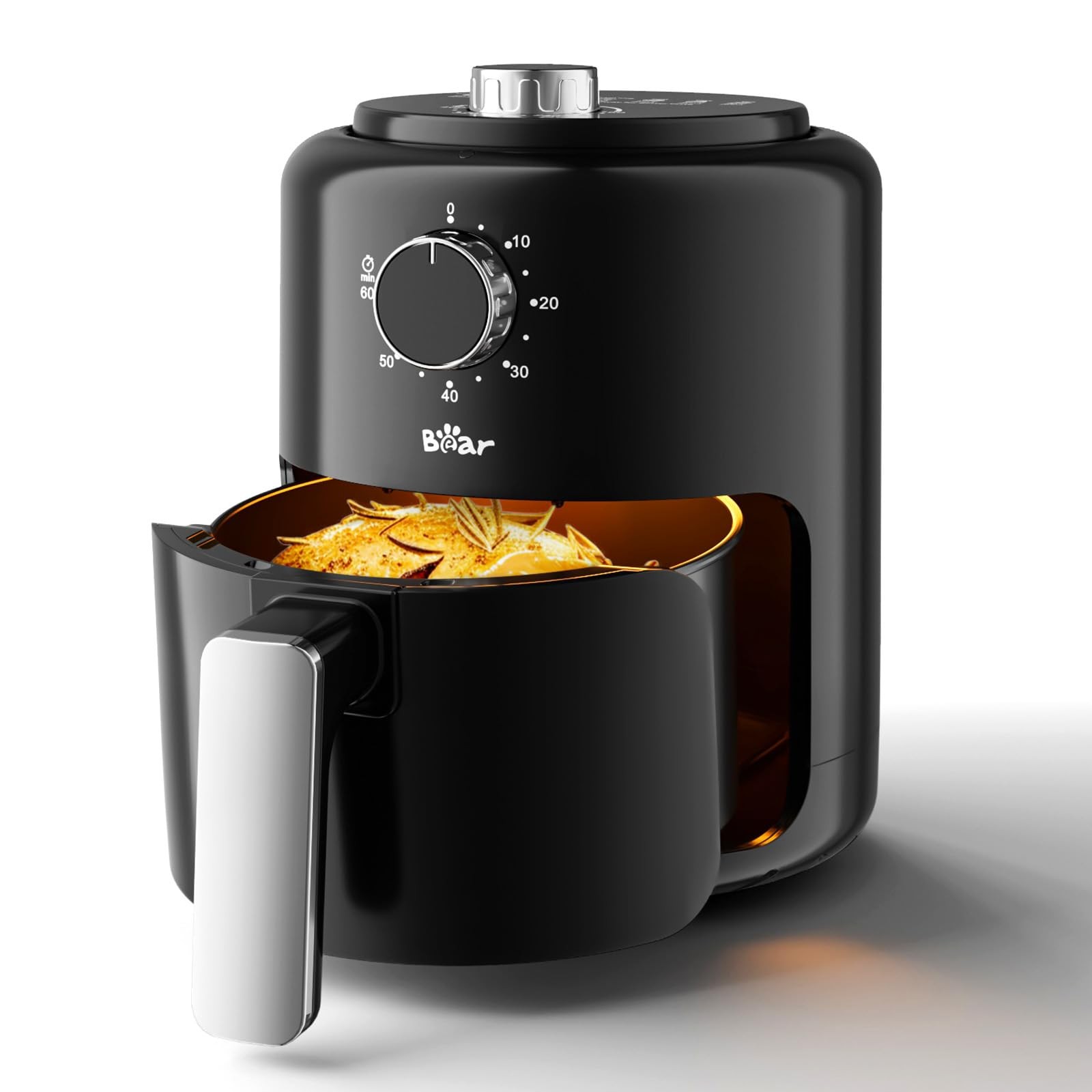 Bear Small Air Fryer 2.1 QT, Mini Airfryer Adjustable Time&Temp black