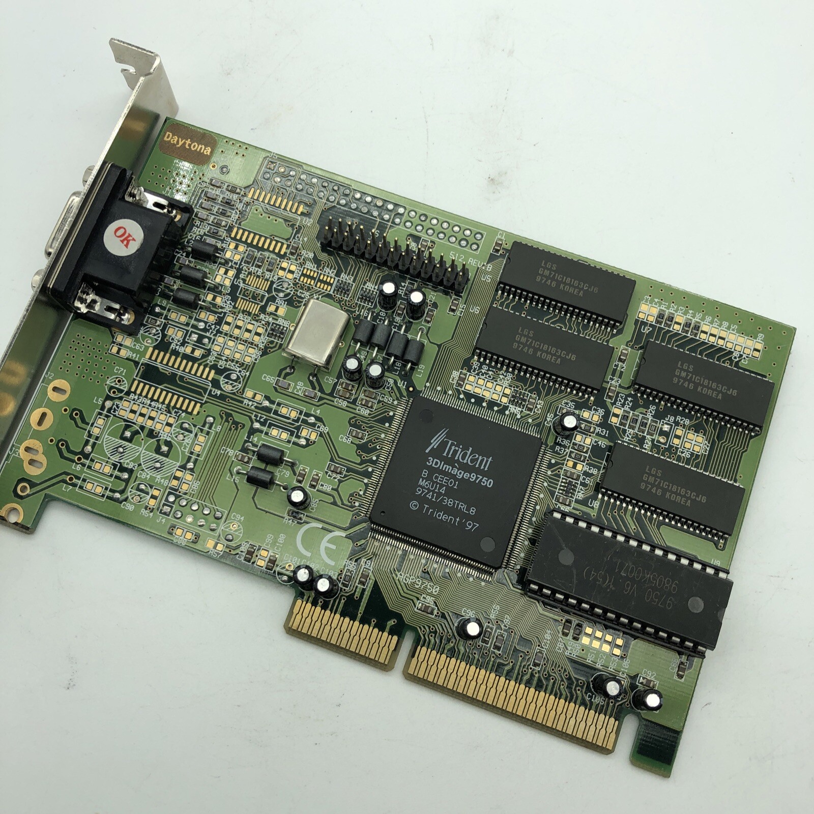 TRIDENT 3Dimage 9750 AGP 2x Video 4MB VGA Graphics Card Rare Vintage Gaming