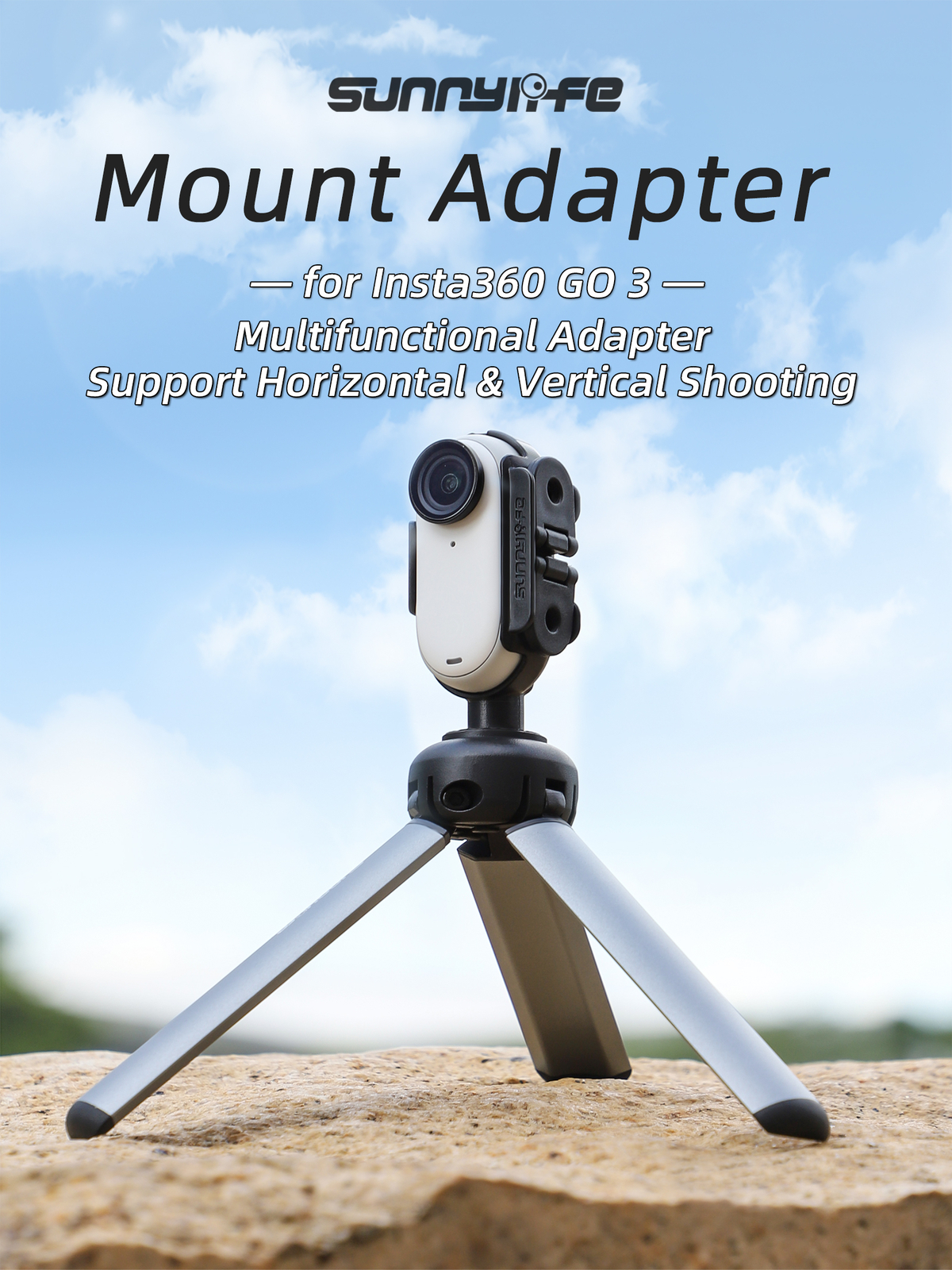 Plastic Accessory Mount Frame Camera Holder w/ Adapter for Insta360 Go 3 Camera
