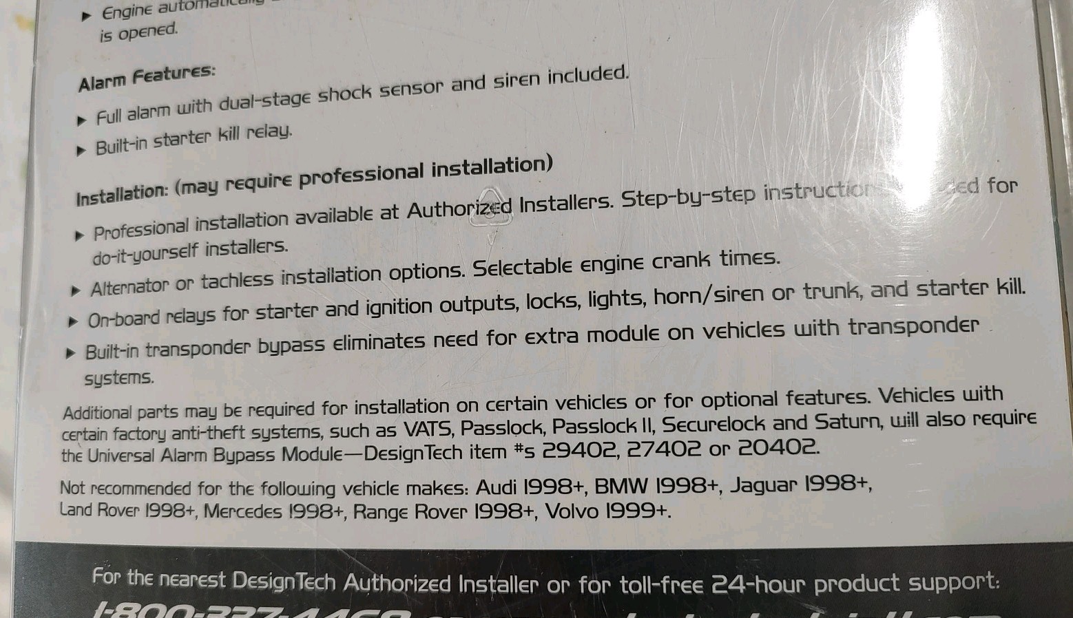DesignTech Ready Remote Start Deluxe Remote Car Starter Model 23927 NEW