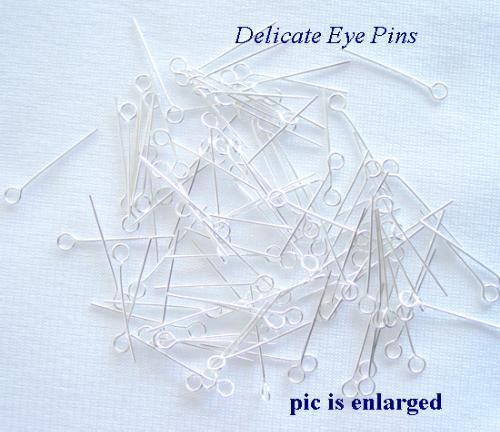 100 Delicate Silver Plated Eyepins For Duster Earrings